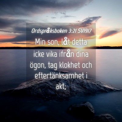 Picture 04 - Ordspråksboken 3:21 SV1917 - Min son, låt detta icke vika ifrån dina ögon, - Bible Verse Picture