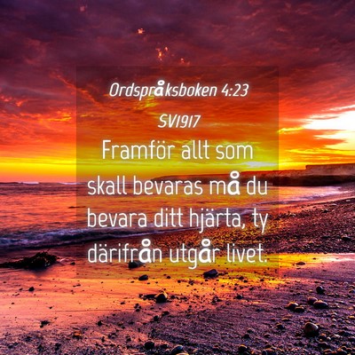 Picture 04 - Ordspråksboken 4:23 SV1917 - Framför allt som skall bevaras må du bevara - Bible Verse Picture
