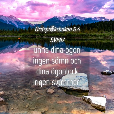 Picture 04 - Ordspråksboken 6:4 SV1917 - unna dina ögon ingen sömn och dina ögonlock - Bible Verse Picture