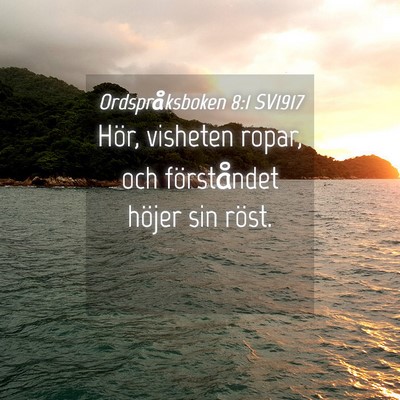Picture 04 - Ordspråksboken 8:1 SV1917 - Hör, visheten ropar, och förståndet höjer sin - Bible Verse Picture