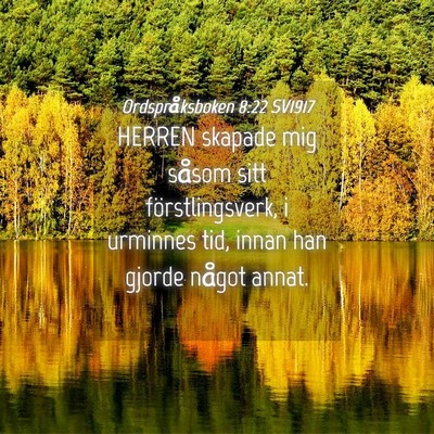 Picture 04 - Ordspråksboken 8:22 SV1917 - HERREN skapade mig såsom sitt förstlingsverk, i - Bible Verse Picture