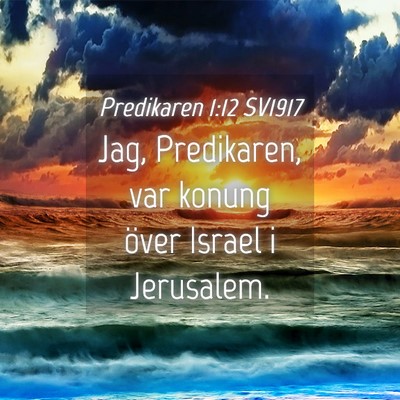 Picture 04 - Predikaren 1:12 SV1917 - Jag, Predikaren, var konung över Israel i - Bible Verse Picture