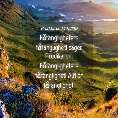 Picture 04 - Predikaren 1:2 SV1917 - Fåfängligheters fåfänglighet! säger - Bible Verse Picture