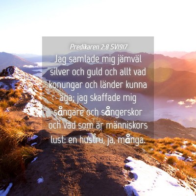 Picture 04 - Predikaren 2:8 SV1917 - Jag samlade mig jämväl silver och guld och allt - Bible Verse Picture