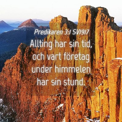 Picture 04 - Predikaren 3:1 SV1917 - Allting har sin tid, och vart företag under - Bible Verse Picture