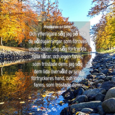 Picture 04 - Predikaren 4:1 SV1917 - Och ytterligare såg jag på alla de - Bible Verse Picture