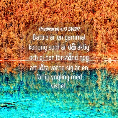 Picture 04 - Predikaren 4:13 SV1917 - Bättre är en gammal konung som är dåraktig - Bible Verse Picture