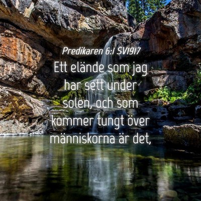 Picture 04 - Predikaren 6:1 SV1917 - Ett elände som jag har sett under solen, och som - Bible Verse Picture