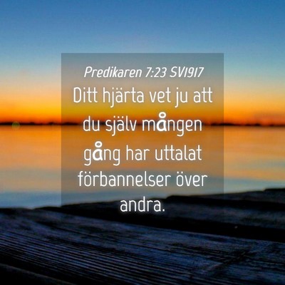 Picture 04 - Predikaren 7:23 SV1917 - Ditt hjärta vet ju att du själv mången gång - Bible Verse Picture