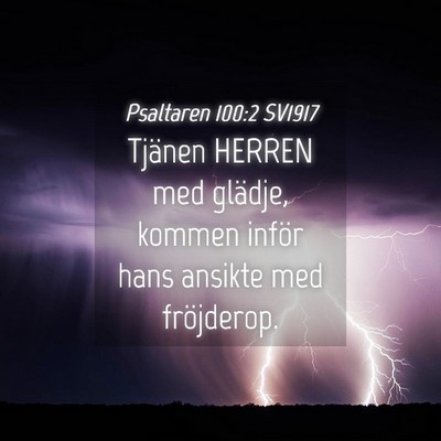 Picture 04 - Psaltaren 100:2 SV1917 - Tjänen HERREN med glädje, kommen inför hans - Bible Verse Picture