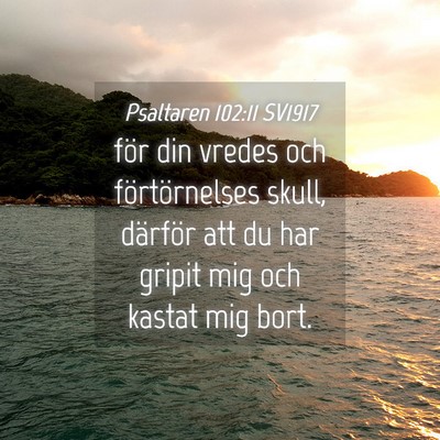 Picture 04 - Psaltaren 102:11 SV1917 - för din vredes och förtörnelses skull, - Bible Verse Picture