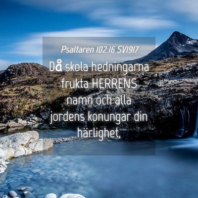 Picture 04 - Psaltaren 102:16 SV1917 - Då skola hedningarna frukta HERRENS namn och - Bible Verse Picture