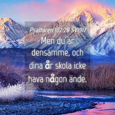 Picture 04 - Psaltaren 102:28 SV1917 - Men du är densamme, och dina år skola icke hava - Bible Verse Picture
