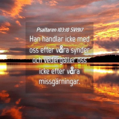 Picture 04 - Psaltaren 103:10 SV1917 - Han handlar icke med oss efter våra synder och - Bible Verse Picture