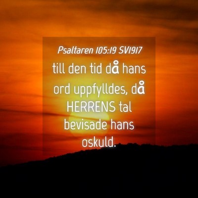 Picture 04 - Psaltaren 105:19 SV1917 - till den tid då hans ord uppfylldes, då HERRENS - Bible Verse Picture