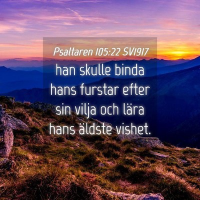 Picture 04 - Psaltaren 105:22 SV1917 - han skulle binda hans furstar efter sin vilja och - Bible Verse Picture