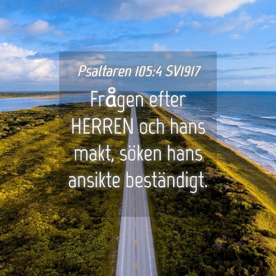 Picture 04 - Psaltaren 105:4 SV1917 - Frågen efter HERREN och hans makt, söken hans - Bible Verse Picture