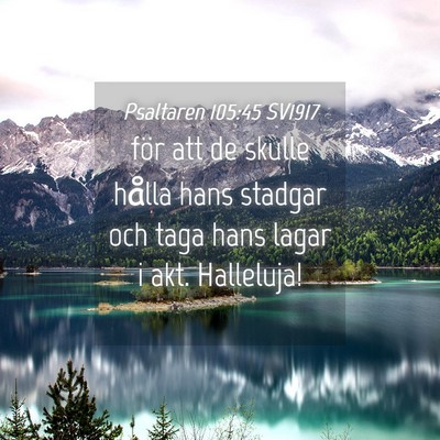 Picture 04 - Psaltaren 105:45 SV1917 - för att de skulle hålla hans stadgar och taga - Bible Verse Picture