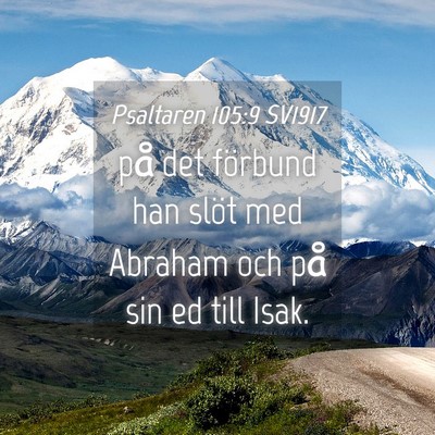 Picture 04 - Psaltaren 105:9 SV1917 - på det förbund han slöt med Abraham och på - Bible Verse Picture