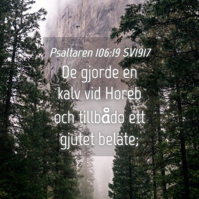 Picture 04 - Psaltaren 106:19 SV1917 - De gjorde en kalv vid Horeb och tillbådo ett - Bible Verse Picture