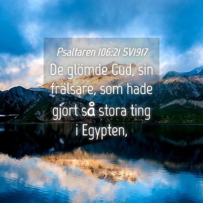 Picture 04 - Psaltaren 106:21 SV1917 - De glömde Gud, sin frälsare, som hade gjort så - Bible Verse Picture