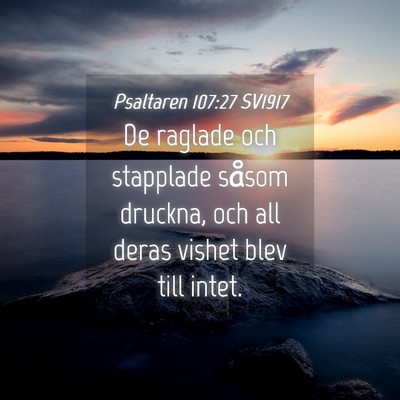 Picture 04 - Psaltaren 107:27 SV1917 - De raglade och stapplade såsom druckna, och all - Bible Verse Picture