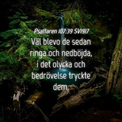 Picture 04 - Psaltaren 107:39 SV1917 - Väl blevo de sedan ringa och nedböjda, i det - Bible Verse Picture