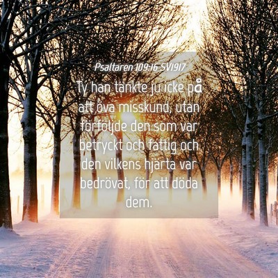 Picture 04 - Psaltaren 109:16 SV1917 - Ty han tänkte ju icke på att öva misskund, - Bible Verse Picture