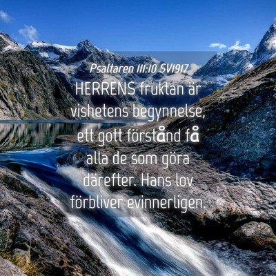 Picture 04 - Psaltaren 111:10 SV1917 - HERRENS fruktan är vishetens begynnelse, ett - Bible Verse Picture
