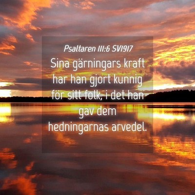 Picture 04 - Psaltaren 111:6 SV1917 - Sina gärningars kraft har han gjort kunnig för - Bible Verse Picture