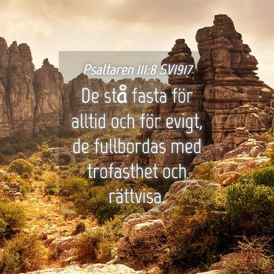 Picture 04 - Psaltaren 111:8 SV1917 - De stå fasta för alltid och för evigt, de - Bible Verse Picture