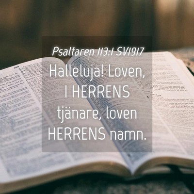Picture 04 - Psaltaren 113:1 SV1917 - Halleluja! Loven, I HERRENS tjänare, loven - Bible Verse Picture