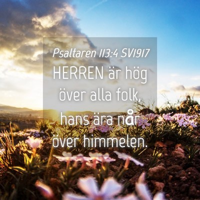 Picture 04 - Psaltaren 113:4 SV1917 - HERREN är hög över alla folk, hans ära når - Bible Verse Picture