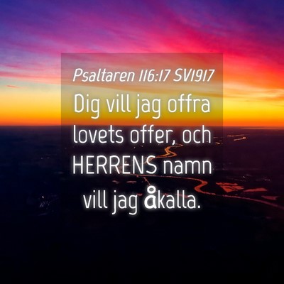 Picture 04 - Psaltaren 116:17 SV1917 - Dig vill jag offra lovets offer, och HERRENS namn - Bible Verse Picture