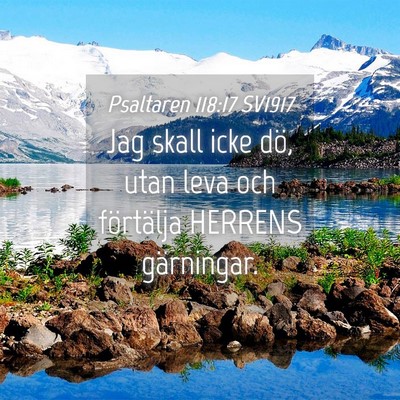 Picture 04 - Psaltaren 118:17 SV1917 - Jag skall icke dö, utan leva och förtälja - Bible Verse Picture