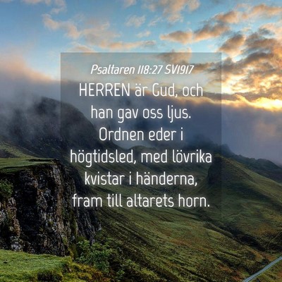 Picture 04 - Psaltaren 118:27 SV1917 - HERREN är Gud, och han gav oss ljus. Ordnen eder - Bible Verse Picture
