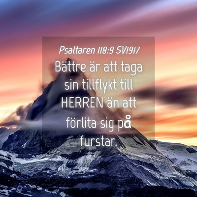 Picture 04 - Psaltaren 118:9 SV1917 - Bättre är att taga sin tillflykt till HERREN - Bible Verse Picture