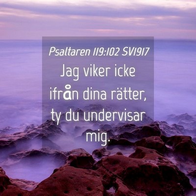 Picture 04 - Psaltaren 119:102 SV1917 - Jag viker icke ifrån dina rätter, ty du - Bible Verse Picture