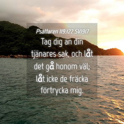 Picture 04 - Psaltaren 119:122 SV1917 - Tag dig an din tjänares sak, och låt det gå - Bible Verse Picture