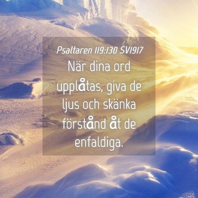 Picture 04 - Psaltaren 119:130 SV1917 - När dina ord upplåtas, giva de ljus och skänka - Bible Verse Picture