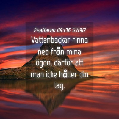 Picture 04 - Psaltaren 119:136 SV1917 - Vattenbäckar rinna ned från mina ögon, - Bible Verse Picture