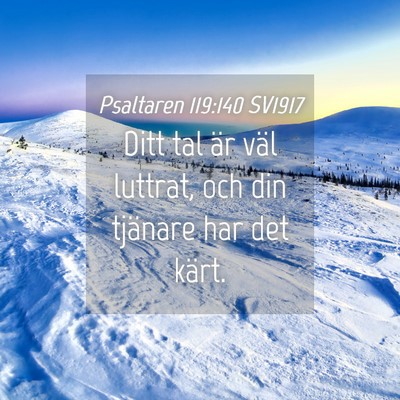 Picture 04 - Psaltaren 119:140 SV1917 - Ditt tal är väl luttrat, och din tjänare har - Bible Verse Picture