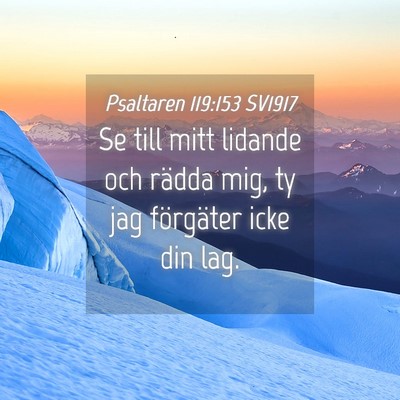 Picture 04 - Psaltaren 119:153 SV1917 - Se till mitt lidande och rädda mig, ty jag - Bible Verse Picture