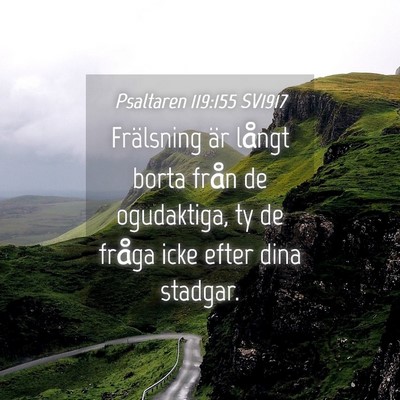 Picture 04 - Psaltaren 119:155 SV1917 - Frälsning är långt borta från de ogudaktiga, - Bible Verse Picture