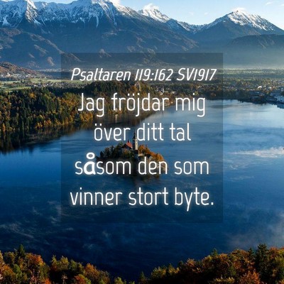 Picture 04 - Psaltaren 119:162 SV1917 - Jag fröjdar mig över ditt tal såsom den som - Bible Verse Picture