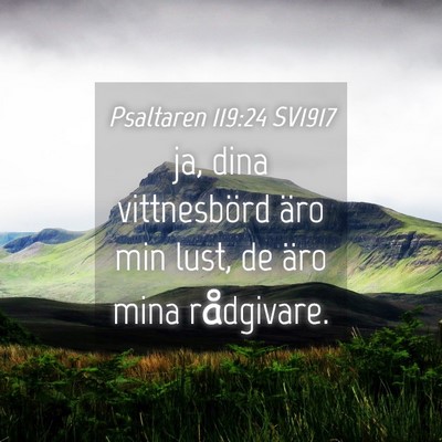 Picture 04 - Psaltaren 119:24 SV1917 - ja, dina vittnesbörd äro min lust, de äro mina - Bible Verse Picture