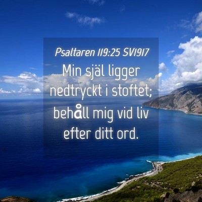 Picture 04 - Psaltaren 119:25 SV1917 - Min själ ligger nedtryckt i stoftet; behåll mig - Bible Verse Picture
