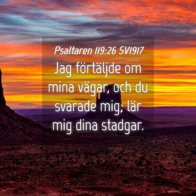 Picture 04 - Psaltaren 119:26 SV1917 - Jag förtäljde om mina vägar, och du svarade - Bible Verse Picture