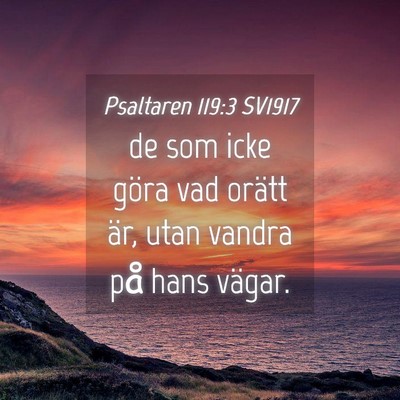 Picture 04 - Psaltaren 119:3 SV1917 - de som icke göra vad orätt är, utan vandra på - Bible Verse Picture
