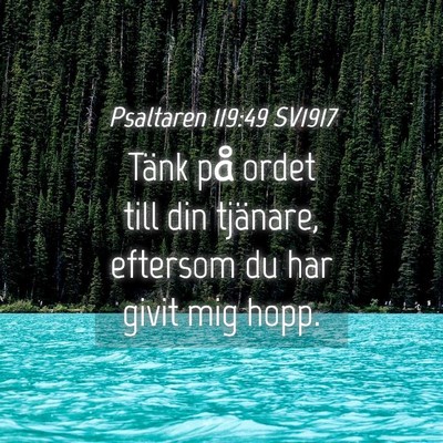 Picture 04 - Psaltaren 119:49 SV1917 - Tänk på ordet till din tjänare, eftersom du - Bible Verse Picture
